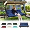 DANGHOOGY Porch Swing Cushions, Waterproof Outdoor Swing Cushions for Patio Furniture with Backresk, 2-3 Seater Thickened Patio Swing Replacement Cushion 60×40" (Blue)