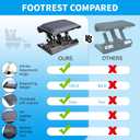 Scalebeard Foot Rest for Under Desk at Work,Height Adjustable Infinite Angle Under Desk Footrest,Ergonomic Foot Stools for Under Office Desk, Height Up to 10.6", Large 15.75" x 12.4" Panel