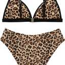 SUUKSESS Women Triangle High Cut Bikini Sets Sexy High Waisted 2 Piece Swimsuit (XL)