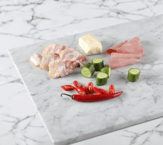 Diflart Natural Marble Stone Cutting Board for Kitchen, 16x20 Inch, Black, Marble Slab Pastry Board Large with Non-Slip Feet for Cheese, Charcuterie, Dough Chocolate, Pack of 1 Piece
