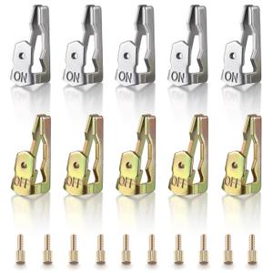 Dreyoo 10 Pcs Time Switch Replacement Trippers Kit Compatible with 156T1978A for T100 Series Clock Dial Trippers, Pool Timer Clip, Pool Timer On Off Clips Parts, Easy to Install (Silver,Gold)