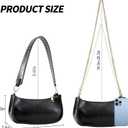 Shoulder Bag for Women Cute Hobo Purses and Handbags Retro Clutch Underarm Purse with 2 Removable Strap (Black)