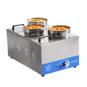 Commercial 12L Soup Warmer with 34L Pot Buffet Bain Marie Commercial Electric Food Warmer, Seamless One-Piece Tank, 30-85 Adjustable Temp Range, UL Certified Key Components-120V,1200W (SW-12QT)