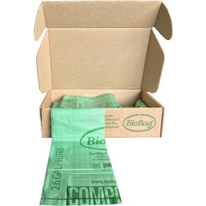 BioBag (USA), The Original Compostable Bag, 2.6 Gallon, 100 Total Count, 100% Certified Compostable Kitchen Food Scrap Bags, Kitchen Compost Bin Compatible