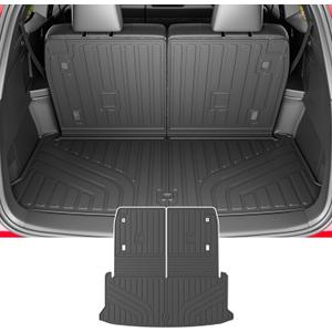 powoq 6&7 Seats Cargo Mat Compatible with 2024-2026 Lexus TX350 TX500H TX550H+ Cargo Liner Trunk Mat Backrest Mats Replacement for 2024 2025 2026 Lexus TX Accessories (Trunk Mat with Backrest Mats)