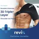 REVIX XL Triple-Layer Gel Shoulder Ice Pack for Rotator Cuff Cold Therapy, Reusable Ice Pack for Shoulder with Extra Removable Coldfocus, 30-Min Long-Lasting Cooling, Workout Relief & Sports Recovery