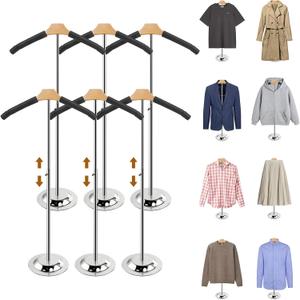 Adjustable Shirt Display Stand 6 Pcs, 20-35 Inch Height Tshirt Display Stand for Vendors, T Shirt Mannequin Display Shirt, Jacket, Coat at Clothing Vendor Events, Trade Fairs, Trade Shows(Black)