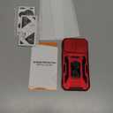 DEERLAMN Case for iPhone 17 6.3-Inch with Slide Camera Cover + Screen Protector (2 Packs), Rotated Ring Kickstand Military Grade Shockproof Protective Cover-Red