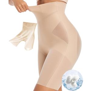 PRETTYWELL Shapewear Tummy Control Shorts for Women Comfort High Waisted Body Shaper Shorts Seamless no Rolling Thigh Slimmer (Beige, M)