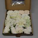 Artificial Flowers Combo Silk Mix Fake Flowers Leaf for DIY Wedding Bouquets Centerpieces Arrangements Party Baby Shower Home Decorations(Milk White)