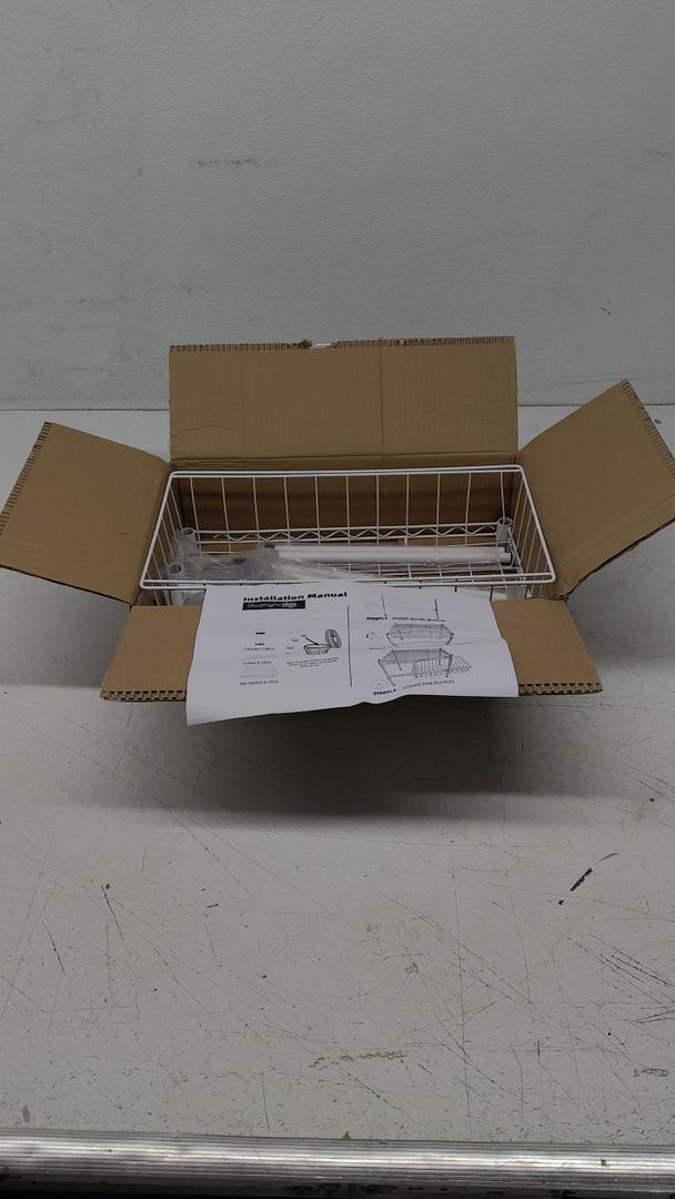 Single-layer countertop storage rack, kitchen basket storage rack, bedroom clothing sorting, bathroom rack, multifunctional household white epoxy resin rust prevention and environmental