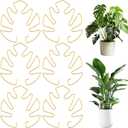 6Pcs Monstera Leaf Plant Stem Support Iron Turtle Shell Shaped Bamboo Clamp Stabilizer Monstera Stakes Stand Golden Climbing Plants Stem Stand, Indoor Outdoor Plant Accessories for Vertical Growth