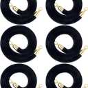 6 PCS Black Stanchion Velvet Rope, 5 Feet Crowd Control Stanchion Ropes with Gold Hook for Stanchion Post for Carpet Events Movie Theaters Grand Openings Hotels Party