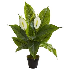 Nearly Natural 26 Spathiphyllum Artificial (Real Touch) Silk Plants Green
