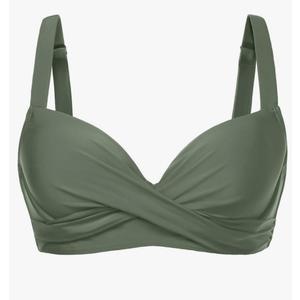 Aqua Eve Women Underwire Bikini Top - Push Up Swimsuit Top Bra Padded Bathing Suit 2025 Twist Front Swimwear Medium Olive Green