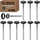 10 Pack 7" Stem Black 2" Sealed Nylon Commercial Garage Door Roller, Ultra Quiet Long-Lasting Durable High Load, Use Double Seals Precision Bearings for Home&Commercial