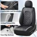 Coverado Full Set Car Seat Covers, Black Leather Seat Protectors, Luxury Front & Back Car Seat Covers,Waterproof Universal Fit, Automotive Seat Covers for Most Cars-Black