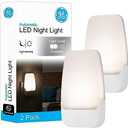 GE LED Night Light, Plug-in, Dusk to Dawn Sensor, Warm White, Ambient Lighting, Ideal Kids Adults Nightlight for Bedroom, Bathroom, Nursery, Hallway, Kitchen, 30966, 2 Pack