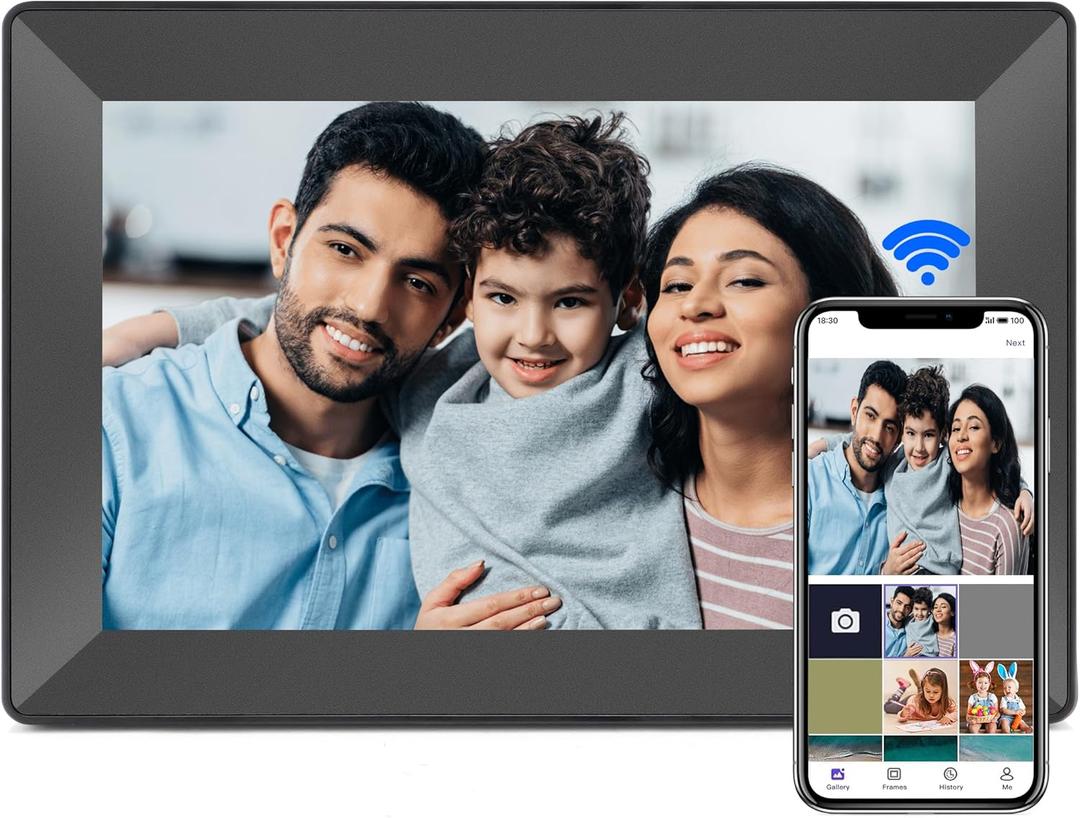 Uhale Digital Picture Frame WiFi Smart Picture Frames 10.1Inch HD Digital Photo Frame, 16GB Storage, Electronic Picture Frame Easy to Share Photos and Video via Uhale APP (Dark Grey, 10.1 in)