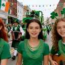 50/100/150/200PCS St Patricks Day Necklace Bulk St Patricks Day Accessories Green Beads Decorations Party Favor