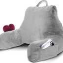 Nestl Reading Pillow for Kids & Teens with Shredded Memory Foam, Backrest Pillows for Reading, Watching, and Gaming, Use on the Couch, Bed, or Floor, Adjustable Support with Washable Cover Light Grey, Small 14"