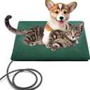 PETNF Outdoor Pet Heating Pad for Cats & Dogs, 100.4-107.6F Auto Temp Control, Waterproof Fireproof, for Cat House/Dog Kennel/Terrace, Fits Domestic & Stray Pets (Green 15.7"X19.7")