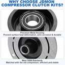 JDMON Air Conditioner AC Compressor Clutch Kit Compatible with Buick Enclave Chevy Traverse GMC Acadia Saturn Outlook 2007 2008 2009 2010 2011 2012 V6 3.6L Replace 157313, 15926085, 20844676, 25891797