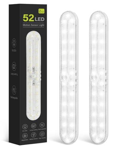 AOAPAO Under Cabinet Lighting Motion Sensor, Rechargeable Closet Lights Battery Operated, Wireless Dimmable LED Light Bars for Kitchen, Stairs, Pantry