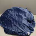 Lotus Karen Faux Fur Throw Blanket Tie-Dye Blue - Big Bubble Rabbit Fluff Blanket for Couch, Large Fluffy Fuzzy Cozy Blanket,Thick Furry Plush Shaggy Blankets,90x90 Inches