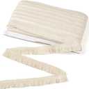 MegaPet Polyester Fringe Tassel Lace Trim 1 Inch x 82 Feet Chainette Fringe Fibre Trim Linen for Sewing Quilting Clothes Accessories Lampshade Curtain Home Decoration