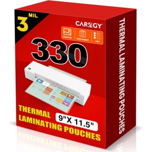 CAREGY Thermal Laminating Pouches,330 Pack Laminating Sheets, 3 Mil, 9 x 11.5 Inches Lamination Sheet Paper for Laminator, Round Corner Letter Size, Office and School Supplies