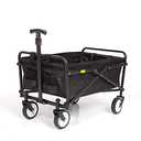 Seina Heavy Duty Collapsible Folding Powder Coated Steel Frame Compact Outdoor Garden Camping Utility Wagon with 150 Pound Load Capacity, Black