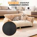 Pet Sofa Bed Washable - Cozy Supportive Cat Couch for Small Indoor Cat - Fluffy Puppy Dog Bed with Breathable Fabric