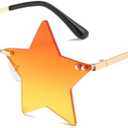 Rimless Star shape Sunglasses Personality Sun Glasses for women/men Party glasses personality pentagram eyewears (Orange)