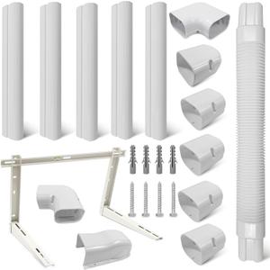 Mini Split Wall Mounting Bracket for Ductless Mini Split-System Air Conditioners, Heavy-Duty Wall Bracket Up to 355 lbs with 10ft Line Set Cover Kit for 7000-24000 BTU AC Pumps Systems (White)