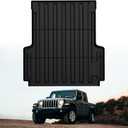 LASFIT 5FT Bed Mat for Jeep Gladiator JT 2026 2025 2024 2023 2022 2021 2020 (60 inches), All Weather TPE Custom Fit Truck Bed Mat Truck Bed Liner, Black 1) 2020-2026 Gladiator | Bed Mat