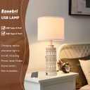 22IN Modern Ceramic Table Lamp Set of 2 White Lamps for Living Room Tall Bedroom Lamp Set Bedside Nightstand Lamps Set of Two Farmhouse Rustic Side Table Lamps for End Table Beige Desk Lamps