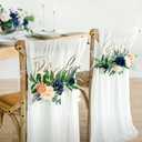 Ling's Moment Fake Flowers Box, Faux Artificial Greenery Stems Foam Roses Silk Ranunculus Fabic Flower for Centerpieces Bouquet Wedding Table Floral Vase Bridal Shower Party, Navy & Cream, Grand Combo