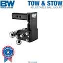 B&W Trailer Hitches Tow & Stow Adjustable Trailer Hitch Ball Mount - Fits 2" Receiver, Tri-Ball (1-7/8" x 2" x 2-5/16"), 5" Drop, 10,000 GTW - TS10048B