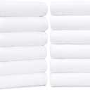 Amazon Basics Soft and Thick Cotton Hand Towels for Bath, Kitchen, Gym, 16 x 26 in, White, 12-Pack