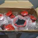 Hortsun 12 Pcs 8 Inch Vintage LED Hurricane Lantern Metal Red Outdoor Battery Operated Hanging Lantern with Warm LEDs and Dimmer Switch for Halloween Christmas Indoor Rustic Farmhouse Camping Decor