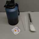 [2-IN-1 LID] 64 oz Insulated Water Bottle with Silicone Boot (48hrs Cold/24hrs Hot) - DIY Stickers, Leakproof, BPA Free, Half Gallon (Cyan Black)