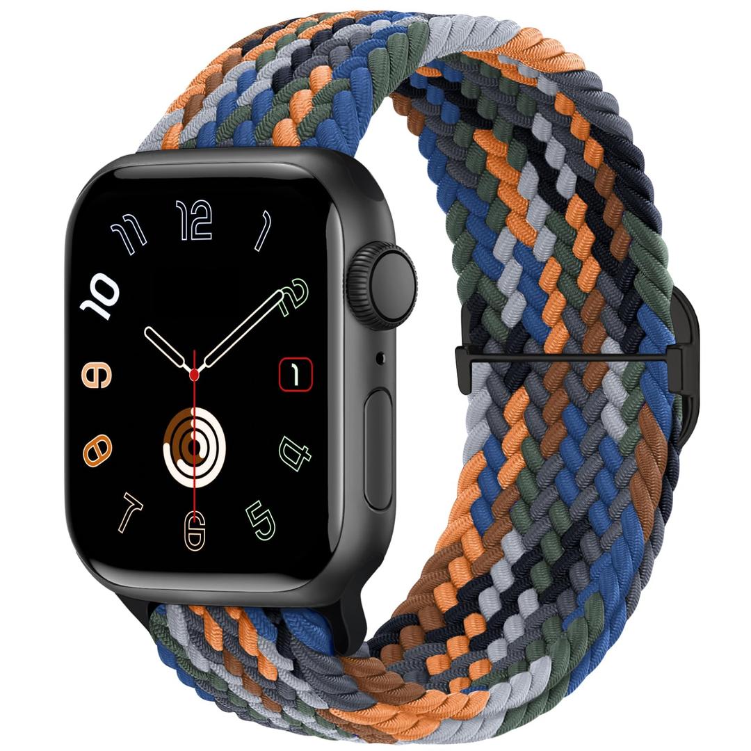 Braided Stretchy Band Compatible for Apple Watch Bands 40mm 41mm 42mm 38m 44mm 45mm 46mm 49mm Women Men, Elastic Nylon Solo Loop Sport Strap Wristband for iWatch Series 11 10 9 8 7 6 5 4 3 SE/Ultra 2