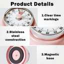 60-Minute Magnetic Visual Timer, Silent Operation and No Battery Needed, Time Management Tools for Kitchen, Homeschool Desk, Office Meetings & Home Learning Timer (Pink)