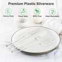 Dealusy 360 Count Extra Heavy Duty Clear Plastic Forks and Spoons, 180 Forks & 180 Spoons, Heat Resistant, Disposable Plastic Silverware Set
