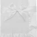American Baby Company Fleece Blanket (30" x 40") with Silk-Like Satin Trim, Soft, Warm & Cozy, White, for Boys and Girls, Perfect for Baby Carrier, Stroller, Travel and Gifting (30x40 Inch (Pack of 1))