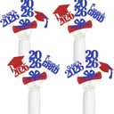 8 x 24Pcs 2026 Graduation Centerpieces Sticks Red and Blue, Class of 2026 Graduation Party Centerpieces for Tables 2026 Red and Blue 2026 Table Centerpieces Decorations
