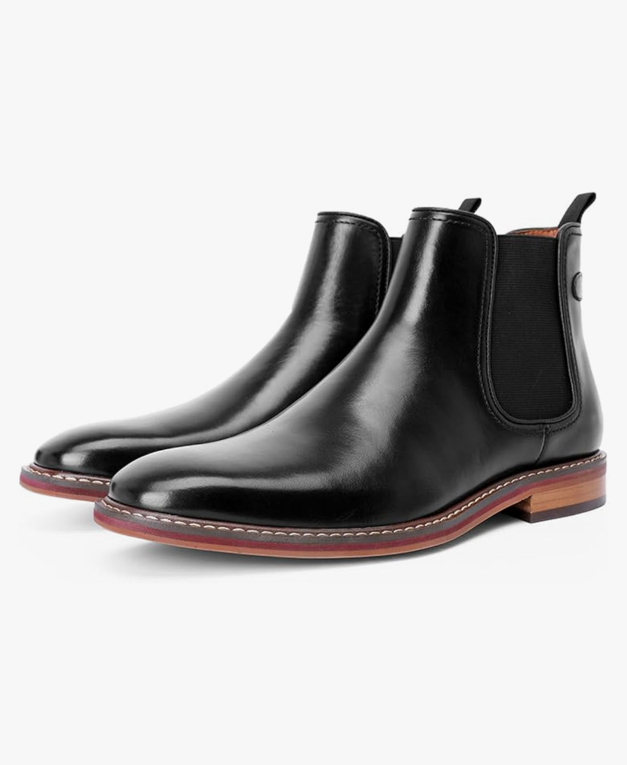 DESAI Black Chelsea Boots Genuine Calf Leather Bottom Outsole Calf Leather Upper Leather Inner Handmade Boot Shoes for Men. 7
