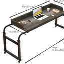 Furist Overbed Table with 360 Wheels, Queen Size Mobile Bed Desk, Recliner Table Over Bed Table Adjustable Height and Length Overbed Table with Heavy Duty Metal Leg for Hospital and Home use, Onesize