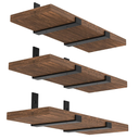 WEKIS 12 Inch Heavy Duty Floating Shelf Bracket, Wall Mounting Industrial Black Shelf Brackets, 1/5 Inch Thick Iron Metal Brackets for Shelves 6 Packs